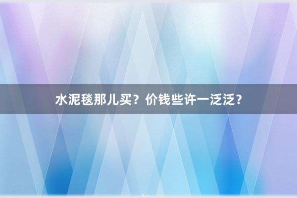 水泥毯那儿买？价钱些许一泛泛？